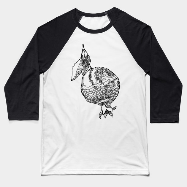 Pomegranate Baseball T-Shirt by senkova